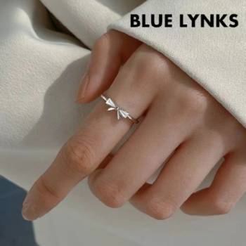 [블루링스] 실버 S925 트임 조절 가능 풀링 리본핏 반지 BLM-TNK01