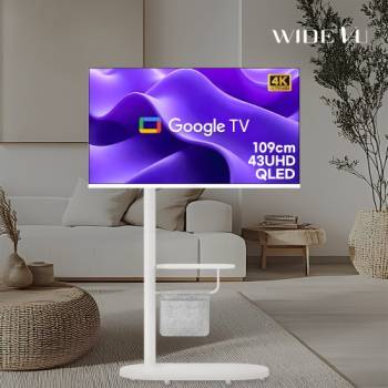 [와이드무빙뷰] 뷰 구글 삼탠바이미 세트 43인치 QLED UHD 이동식 스탠딩 TV